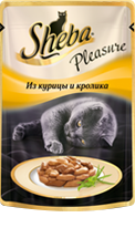 Sheba Pleasure с курицей с кроликом
