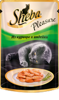 Sheba Pleasure с курицей и индейкой