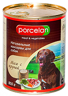 Porcelan консервы для собак с мясом и крупой