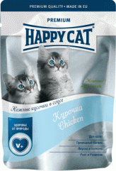 Happy Cat для котят с курицей и морковью в соусе