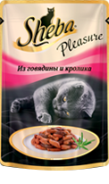 Sheba Pleasure с говядиной и кроликом