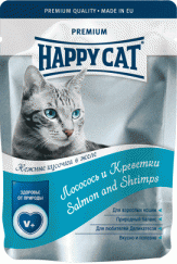 Happy Cat с лососем и креветками в желе
