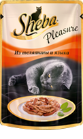 Sheba Pleasure с телятиной и языком