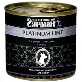 Четвероногий Гурман Платинум для собак с сердечками и печенью в желе