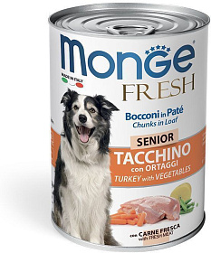 Monge Dog Fresh Chunks in Loaf Turkey