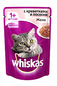 Whiskas с креветками и лососем в желе
