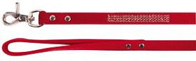 Поводок бархатный Dezzie красный со стразами