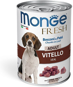Monge Dog Fresh Chunks in Loaf Veal