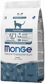 Monge Monoprotein Sterilised Trout Cat