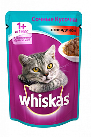 Whiskas сочные кусочки с говядиной