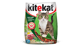 Kitekat мясное изобилие с полезными травами