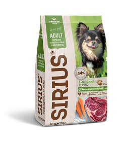 Сириус для собак мелких пород с говядиной
