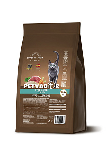 PETVADOR Полнорационный корм для стерилизованных кошек и кастрированных котов