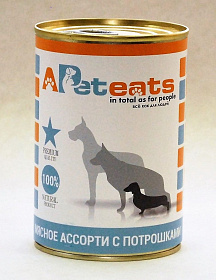 APetEats для собак мясное ассорти с потрошками