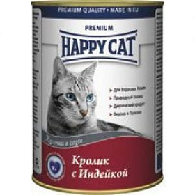 Happy Cat с кроликом и индейкой в соусе