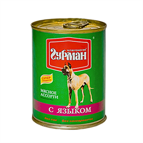Четвероногий Гурман консервы для собак с языком