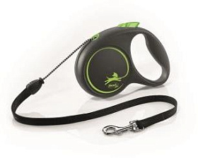 Рулетка Flexi Design трос черный/зеленый