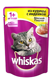 Whiskas мясной паштет из курицы и индейки