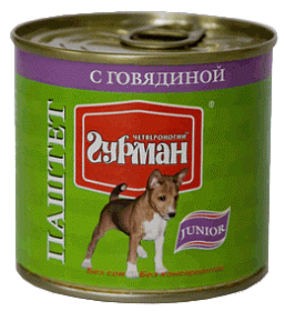 Четвероногий Гурман паштет для щенков с говядиной