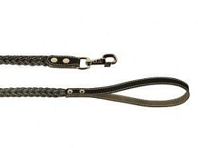 Поводок Каскад №15 кожаный плетеный с прошивкой 1.25м